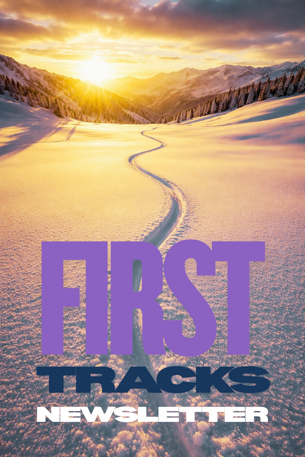 Fresh tracks through pristine powder snow